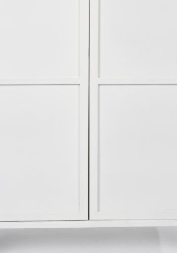 WHITE LABEL LIVING Miya Hyt vitrineskap, m. 2 drer og hyller - glass og hvitt jern