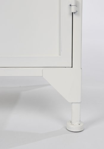 WHITE LABEL LIVING Miya Hyt vitrineskap, m. 2 drer og hyller - glass og hvitt jern