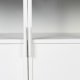 WHITE LABEL LIVING Miya Lavt vitrineskap, m. 3 drer og hyller - glass og hvitt jern