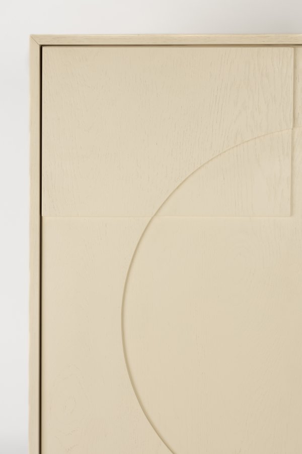 ZUIVER Faces kabinett, m. 2 drer - beige eikefiner og metall