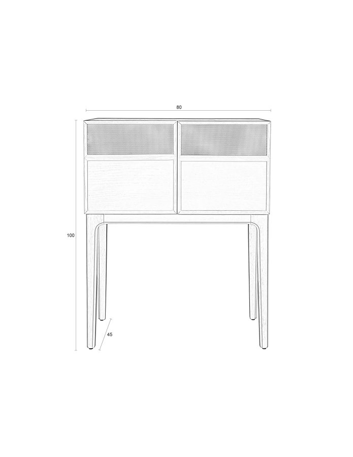 ZUIVER juniskap, m. 2 drer - havlilla eikefiner