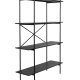 WHITE LABEL LIVING Marcio bokhylle, m. 4 hyller - svart MDF og metall