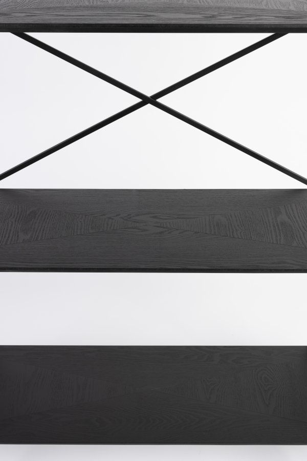 WHITE LABEL LIVING Marcio bokhylle, m. 4 hyller - svart MDF og metall