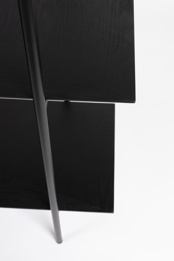 WHITE LABEL LIVING Marcio bokhylle, m. 4 hyller - svart MDF og metall