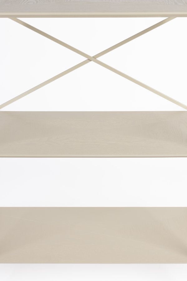 WHITE LABEL LIVING Marcio bokhylle, m. 4 hyller - beige MDF og metall