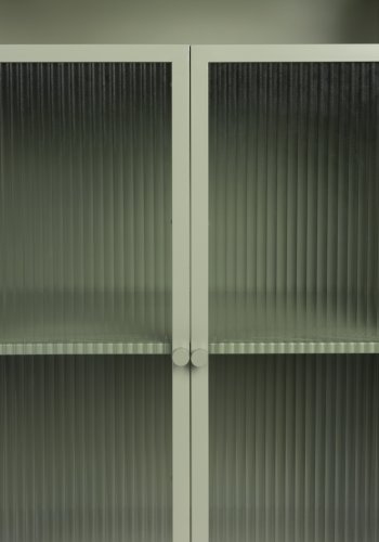 WHITE LABEL LIVING Herbe Stort skap, m. 2 drer og hyller - lysegrnn MDF/metall