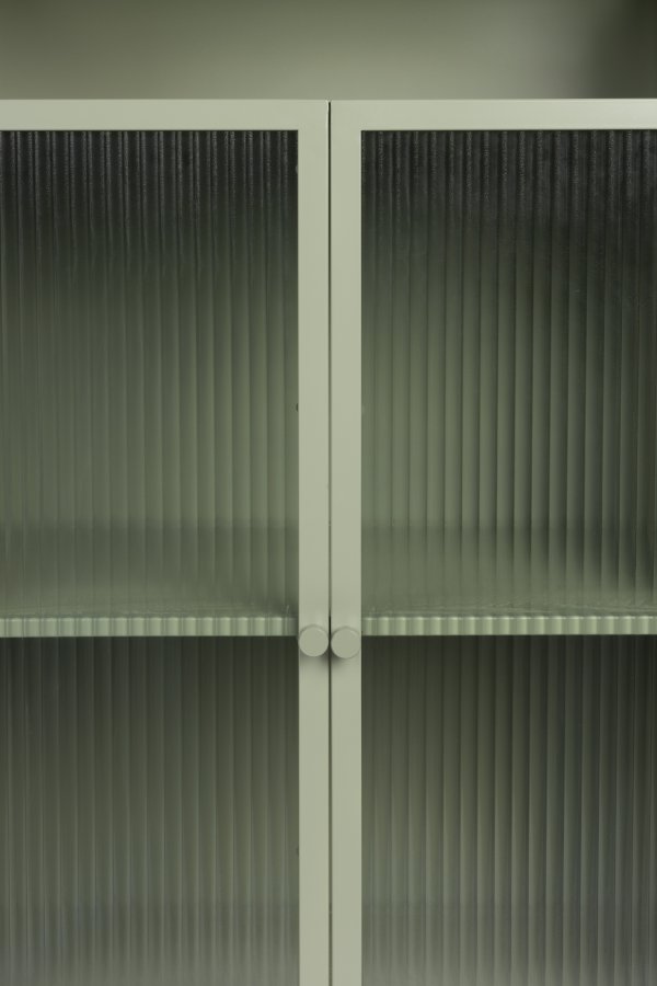 WHITE LABEL LIVING Herbe Stort skap, m. 2 drer og hyller - lysegrnn MDF/metall