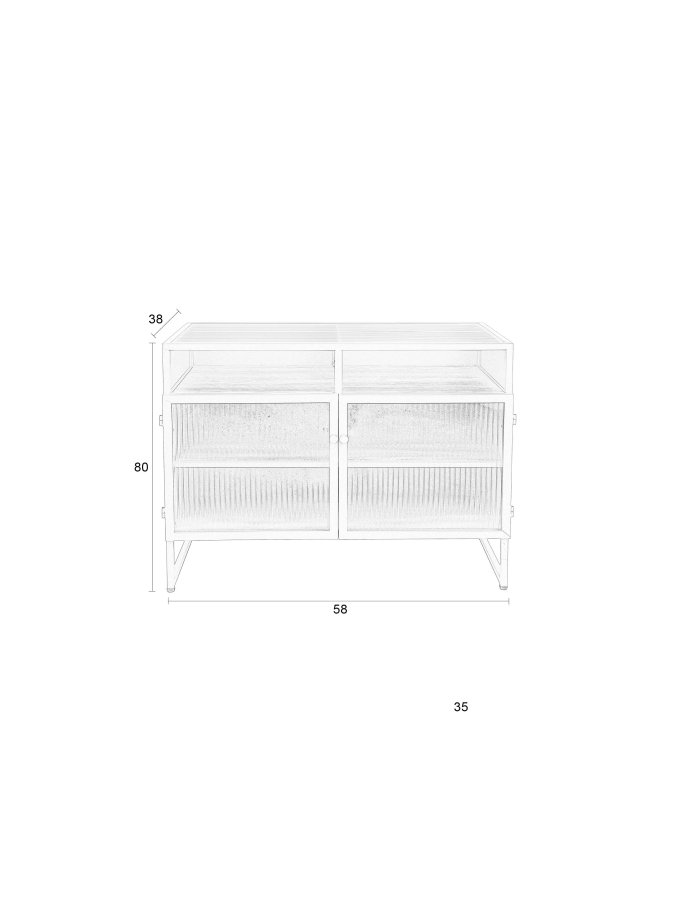 WHITE LABEL LIVING Herbe Medium skap, m. 2 drer og hyller - lysegrnn MDF/metall