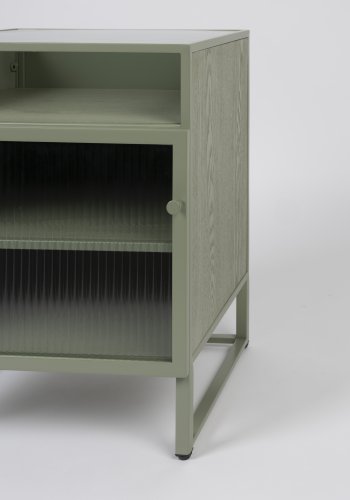 WHITE LABEL LIVING Herbe Lite skap, m. 1 dr og hyller - lysegrnn MDF/metall