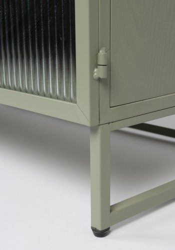 WHITE LABEL LIVING Herbe Lite skap, m. 1 dr og hyller - lysegrnn MDF/metall