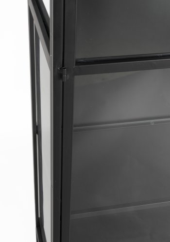 WHITE LABEL LIVING Rob L vitrineskap, m. 2 drer og 3 hyller - glass og sort jern