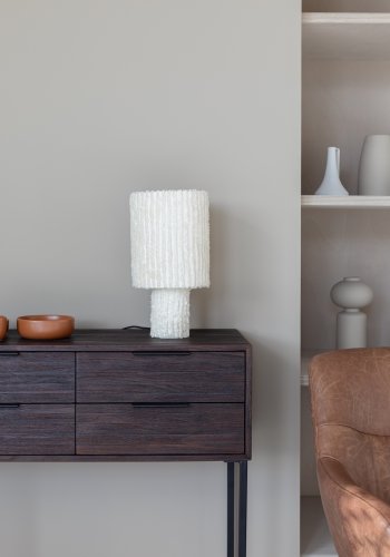 WHITE LABEL LIVING Webster skap L, m. 6 skuffer - brun gjenvunnet teak og jern