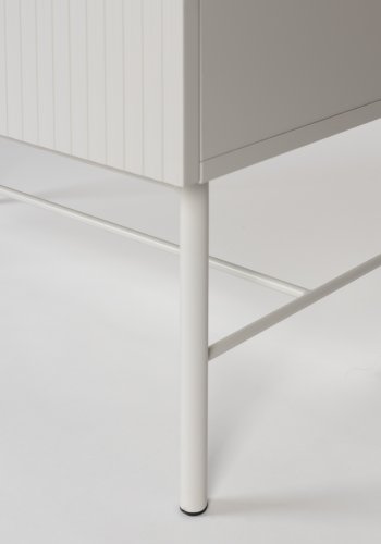 WHITE LABEL LIVING Cayo kommode, m. 4 skuffer - gr MDF og gr jern