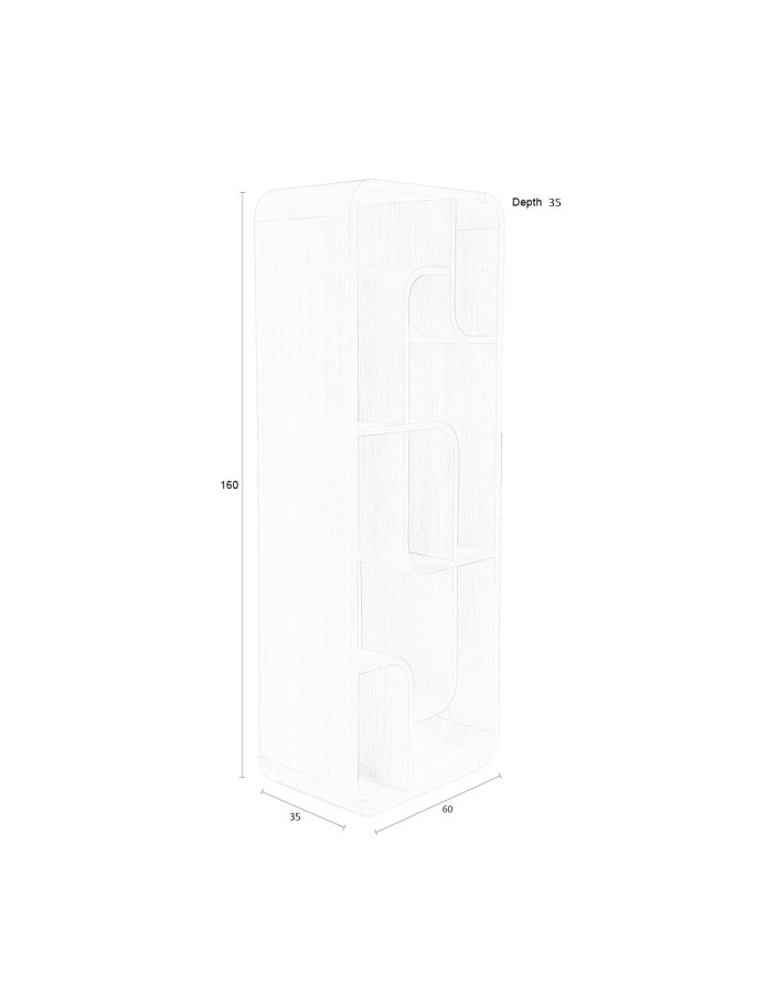 ZUIVER Seven bokhylle - beige eikefiner