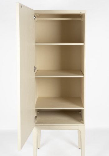 ZUIVER juniskap, m. 1 nettingdr og 3 hyller - beige metall og tre