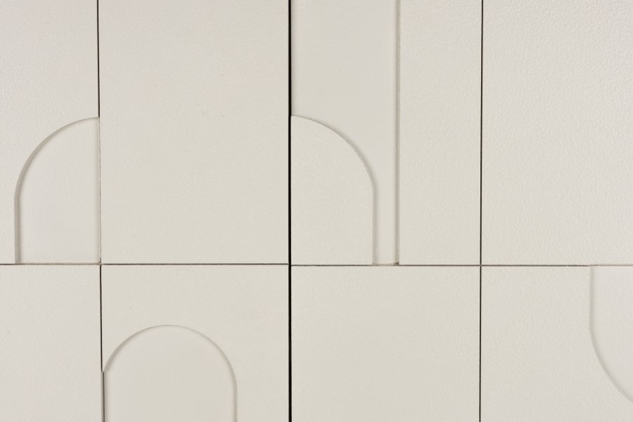 WHITE LABEL LIVING Funk Hj skab, m. 2 lger og 2 hylder - beige MDF og gr jern