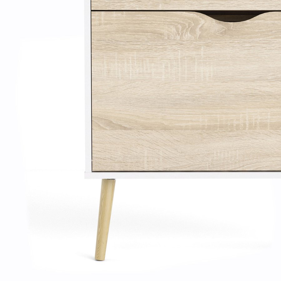 
TVILUM Delta skoskab - hvid egetræstruktur, 3 skuffer
