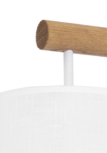 TK Deva vegglampe - hvitt stoff/furu og hvitt stl