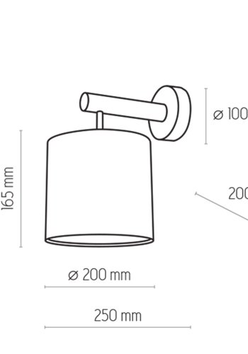 TK Deva vegglampe - hvitt stoff/furu og hvitt stl