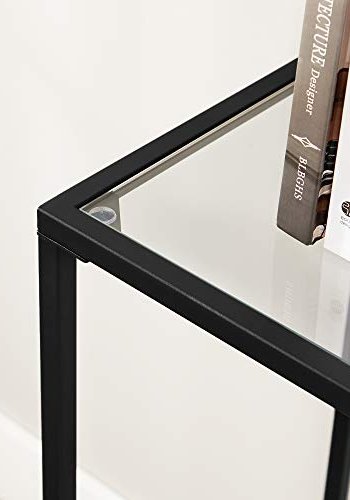VASAGLE konsollbord, m. 1 hylle - herdet glass og sort stl (100x35)