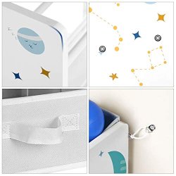 SONGMICS brnereol, m. 9 aftagelige sker - hvid, bl, gr stof og spnplade