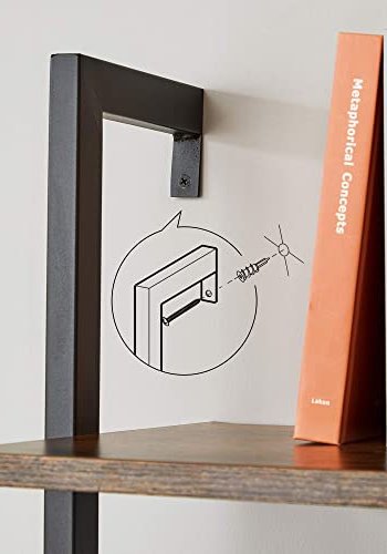 VASAGLE bokhylle, m. 6 hyller - brun sponplate og sort stl