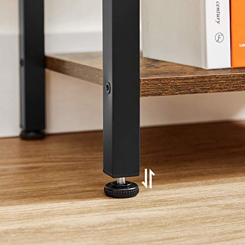 VASAGLE Bücherregal, m. 6 Regalböden – braune Spanplatte und schwarzer Stahl