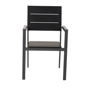 VENTURE DESIGN Levels havestol, m. armln - sort aintwood og aluminium