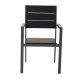 VENTURE DESIGN Levels hagestol, med armlener - svart i tre og aluminium