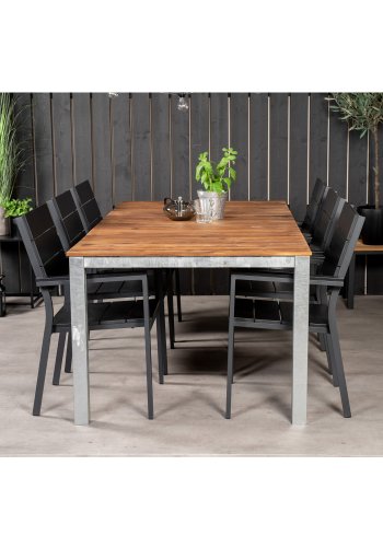 VENTURE DESIGN Levels hagestol, med armlener - svart i tre og aluminium