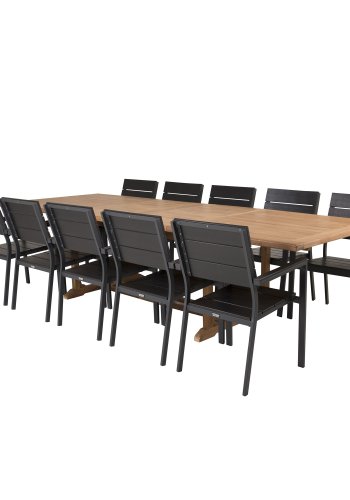 VENTURE DESIGN Levels hagestol, med armlener - svart i tre og aluminium