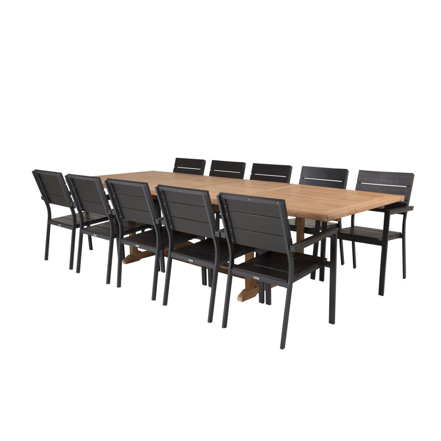 VENTURE DESIGN Levels hagestol, med armlener - svart i tre og aluminium