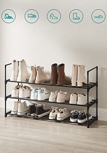 SONGMICS skohylle, m. 3 hyller - sort stl