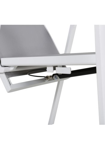 VENTURE DESIGN Copacabana hvilestol hagestol, med armlener - gr tekstiler og hvit aluminium