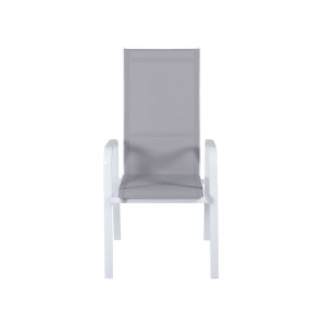 VENTURE DESIGN Copacabana recliner havestol, m. armln - gr textilene og hvid aluminium
