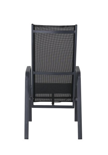 VENTURE DESIGN Copacabana hvilestol hagestol, med armlener - svart tekstil og aluminium