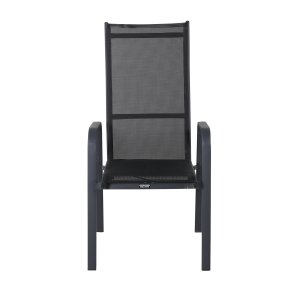 VENTURE DESIGN Copacabana recliner havestol, m. armln - sort textilene og aluminium