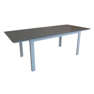 VENTURE DESIGN rektangulr Levels havebord m. udtrk - gr, hvid aluminium (229/310x100) 