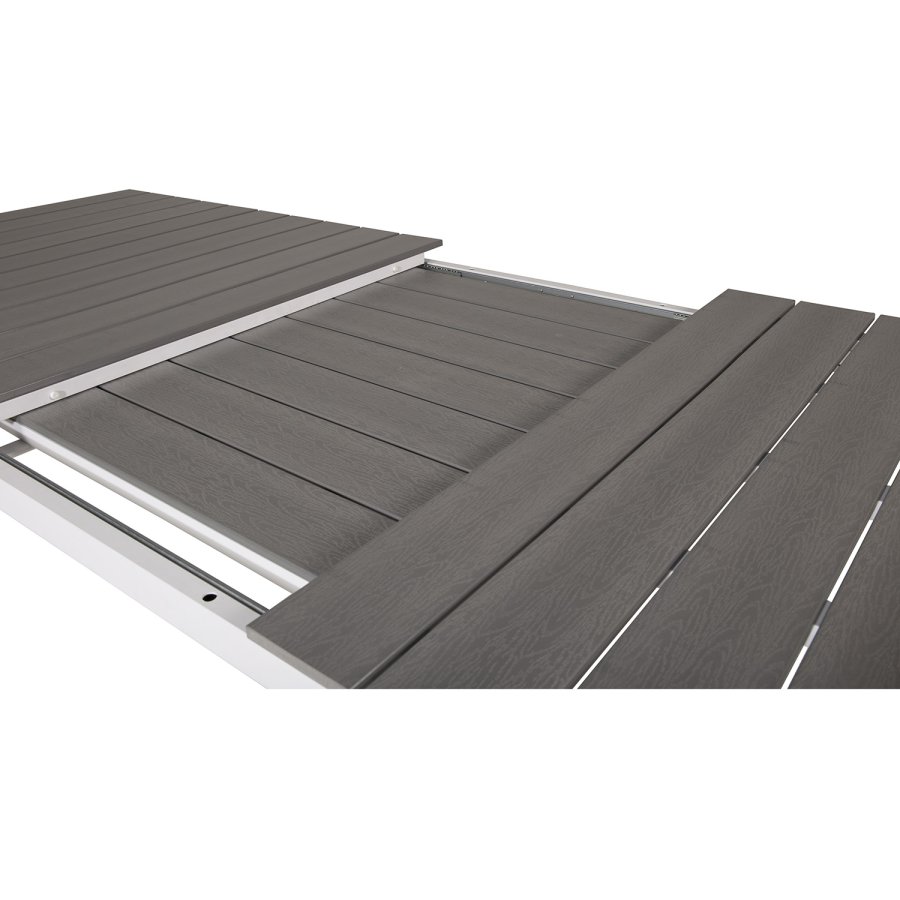 VENTURE DESIGN havest, m. Levels bord, m. udtrk og 6 Albany 5:pos. stole - aintwood/alu 