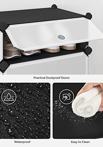 SONGMICS skostativ, stabelbar, m. 10 bokser - svart plast