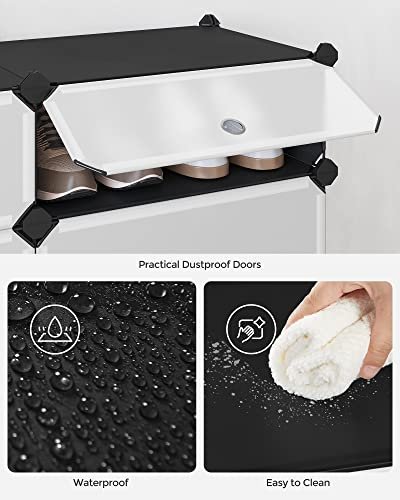 SONGMICS skostativ, stabelbar, m. 10 bokser - svart plast