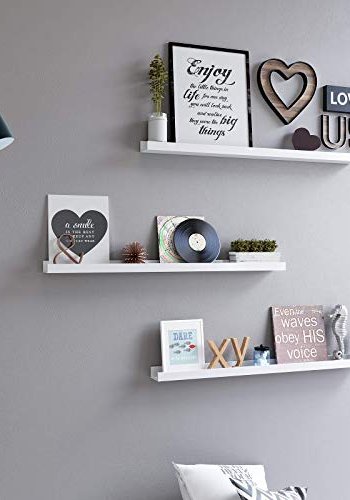 SONGMICS flytende hylle - hyglans hvit MDF