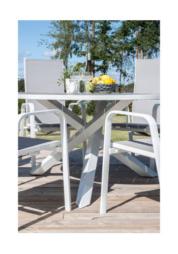 VENTURE DESIGN rund Parma havebord - gr, hvid aluminium (140)