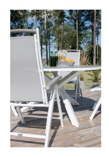 VENTURE DESIGN rund Parma havebord - gr, hvid aluminium (140)