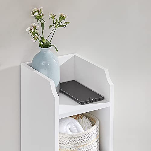 VASAGLE baderomsskap, m. 1 dr og 3 hyller - hvit MDF