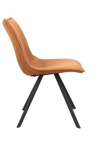 Natalie spisebordstol - kamel kunstskinn og sort metall
