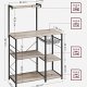VASAGLE kjkkenhylle, m. 6 S-kroker, trdkurv og 6 hyller - greige sponplater og sort stl