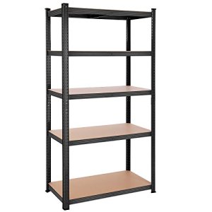 SONGMICS reol til redskabsrum, m. 5 hylder - natur MDF og sort stl