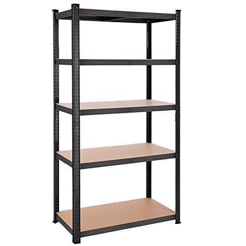 SONGMICS hylle for verktyrom, m. 5 hyller - naturlig MDF og sort stl