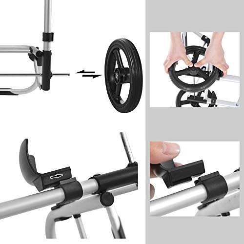 SONGMICS vogn, 35L, sammenleggbar, kjlebag, avtagbar ryggsekk, hjul - gr polyester og aluminium